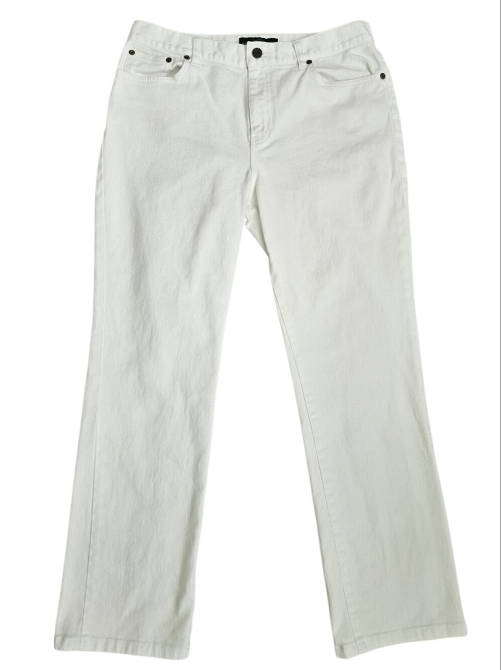 Lauren Ralph Lauren White Classic Straight Jeans Sz 8 Coastal Preppy Minimalist